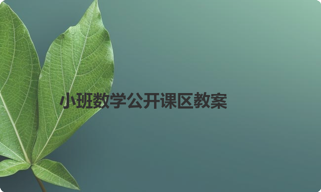 小班数学公开课区教案