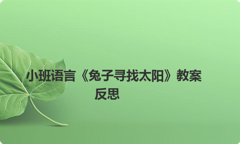 小班语言《兔子寻找太阳》教案反思