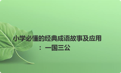 小学必懂的经典成语故事及应用：一国三公