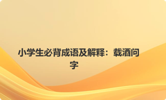 小学生必背成语及解释：载酒问字