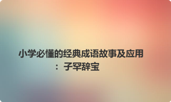小学必懂的经典成语故事及应用：子罕辞宝