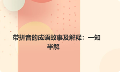 带拼音的成语故事及解释：一知半解