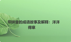 带拼音的成语故事及解释：洋洋得意