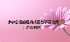 小学必懂的经典成语故事及应用：游刃有余