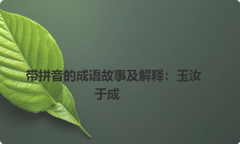 带拼音的成语故事及解释：玉汝于成