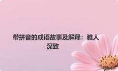 带拼音的成语故事及解释：雅人深致