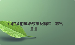 带拼音的成语故事及解释：意气洋洋