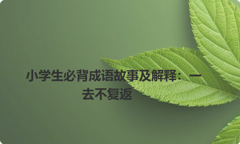 小学生必背成语故事及解释：一去不复返