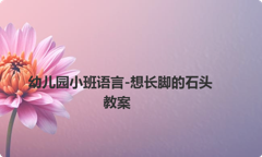 幼儿园小班语言-想长脚的石头教案