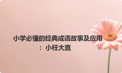 小学必懂的经典成语故事及应用：小枉大直