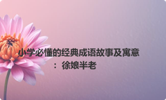 小学必懂的经典成语故事及寓意：徐娘半老