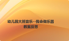 幼儿园大班音乐--我会做乐器教案反思