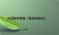 大班数学教案《我家的挂历》
