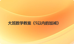 大班数学教案《5以内的加减》