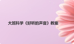 大班科学《好听的声音》教案