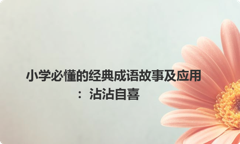 小学必懂的经典成语故事及应用：沾沾自喜