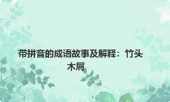 带拼音的成语故事及解释：竹头木屑
