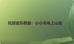 托班音乐教案：小小乌龟上山坡