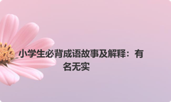 小学生必背成语故事及解释：有名无实