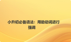 小升初必备语法：用助动词进行强调