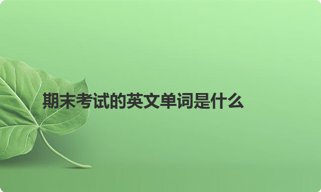 期末考试的英文单词是什么 期末考试的英文单词是什么