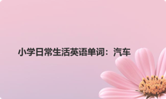 小学日常生活英语单词：汽车