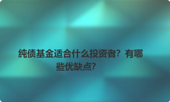纯债基金适合什么投资者？有哪些优缺点？
