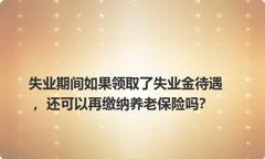 失业期间如果领取了失业金待遇，还可以再缴纳养老保险吗？