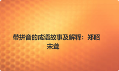 带拼音的成语故事及解释：郑昭宋聋