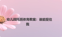 幼儿园托班体育教案：谁能捉住我