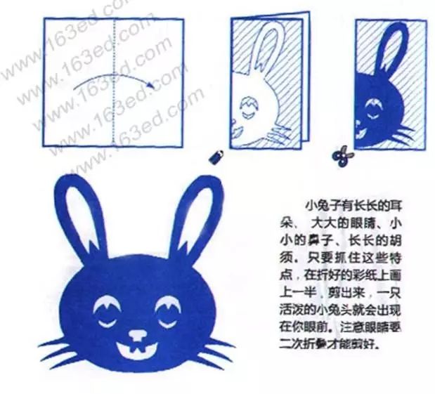 亲子互动:和宝贝一起做剪纸-小兔子