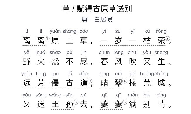 国学古诗启蒙（11） | 赋得古原草送别（唐·白居易）