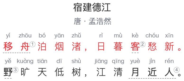 六年级诗词：《宿建德江》  唐-孟浩然
